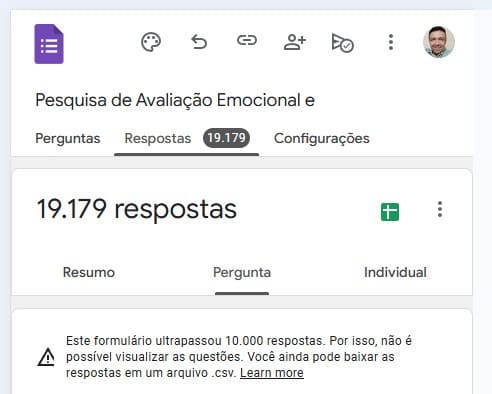 COMPROVAÇÃO DE PESQUISA ONLINE COM 19179 PESSOAS SOBRE DORES EMOCIONAIS E CRENÇAS.