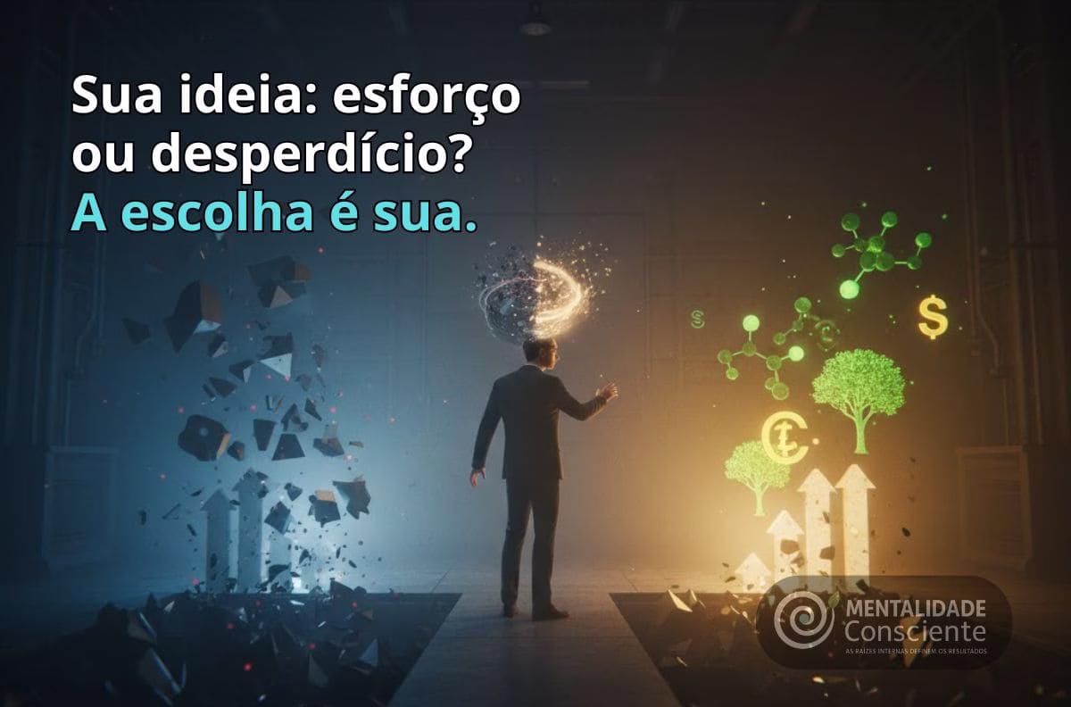 Mentalidade Consciente - Matriz Esforço vs. Resultado de Flávio Augusto para avaliar ideias de negócio e evitar estagnação.