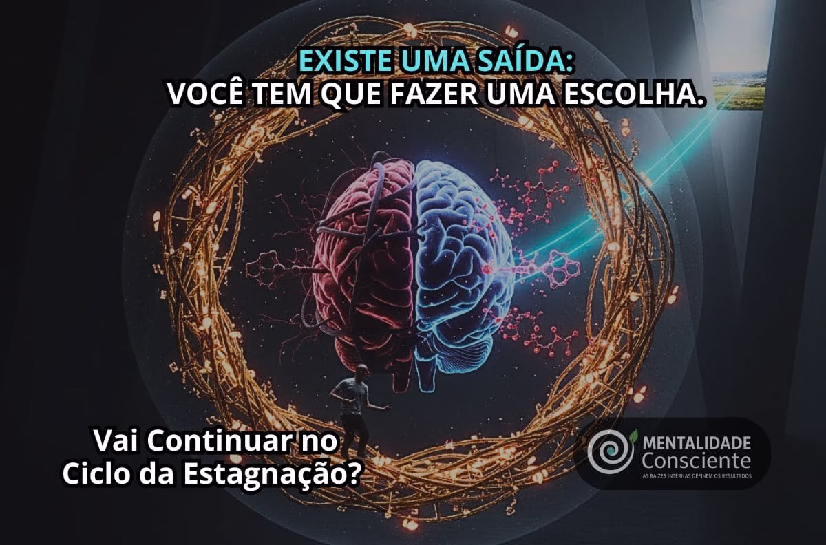 Mentalidade Consciente - Dopamina Manipulada e o Ciclo da Estagnação, a Zona de Conforto que aprisiona o ser humano na senzala inconsciente. Imagem referente ao livro Dopamina: Prisão ou Liberdade? 